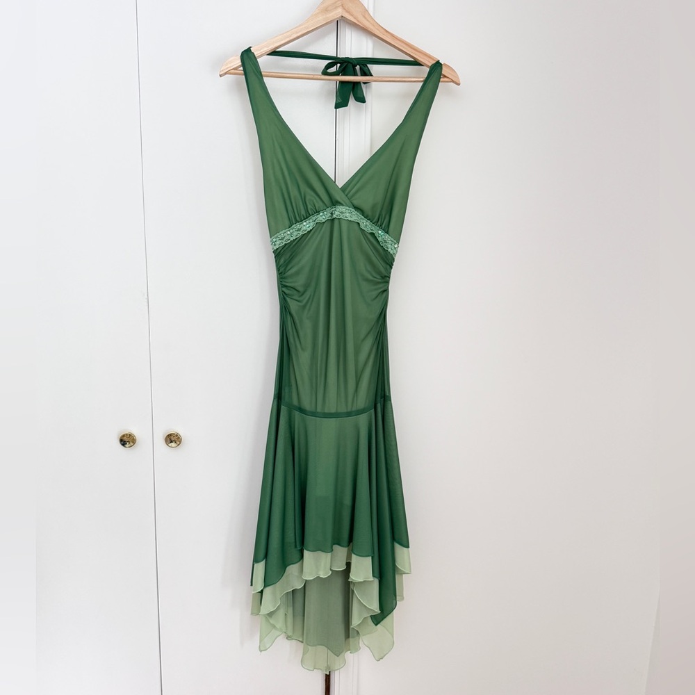 Vintage City Triangles‎ Dress Women’s Green Fairy Y2K Dress